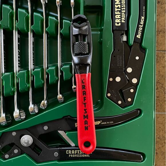 NEW Craftsman Vintage 9 pc Set Robo Grip Professional Tool Set Made USA 45444 - Picture 5 of 13